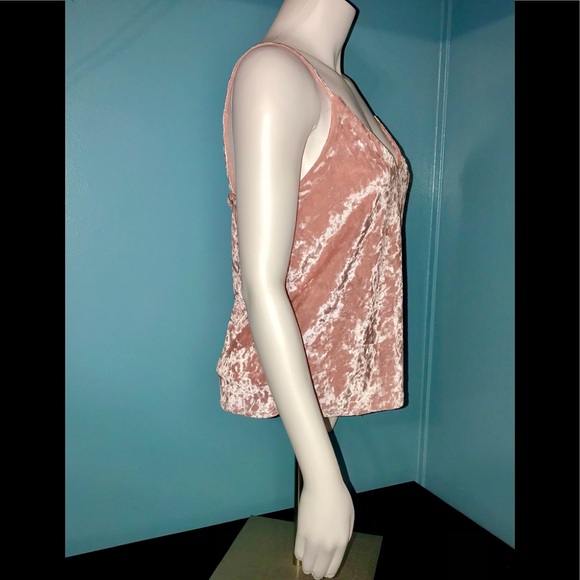 E Q • Pink Crushed Velvet Cami / size (L) NEW! - Picture 4 of 6